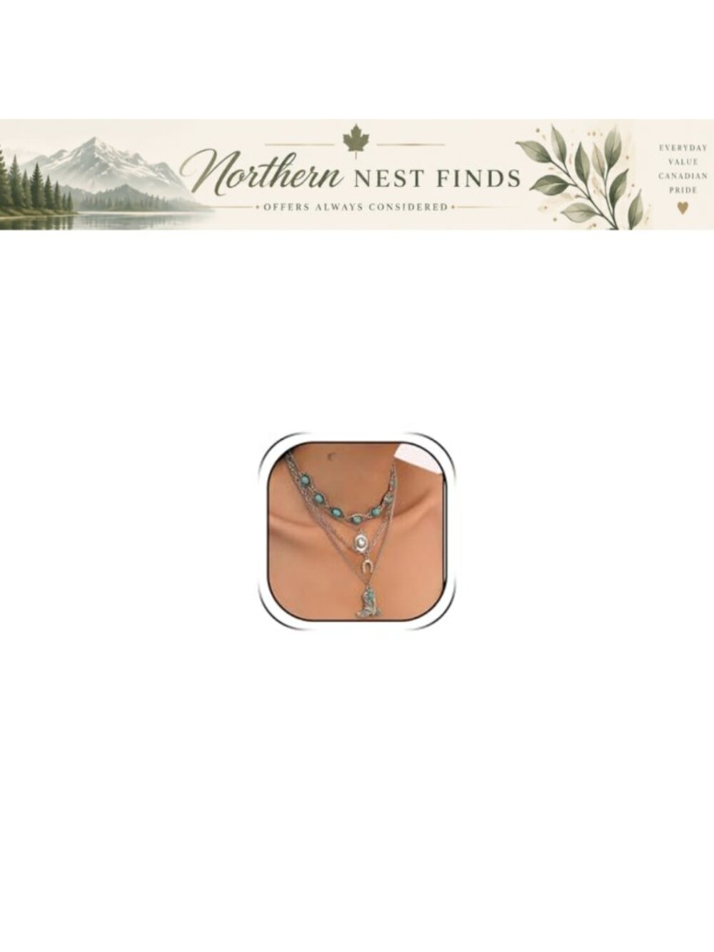 Boho Western Beaded Cow Pendant Necklace Women Layered Chain